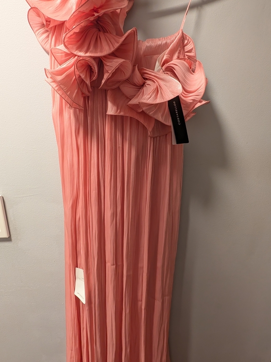 Costarellos Dresses & Skirts - Costarellos Lurex Georgette Col. Cherry  Blossom Pink Ruffle Strap Dress Size 34